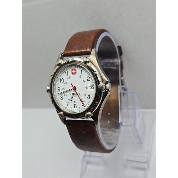 Wenger SAK Design Swiss Army Field Watch Quartz Date 100M White Dial New Battery - Picture 2 of 15